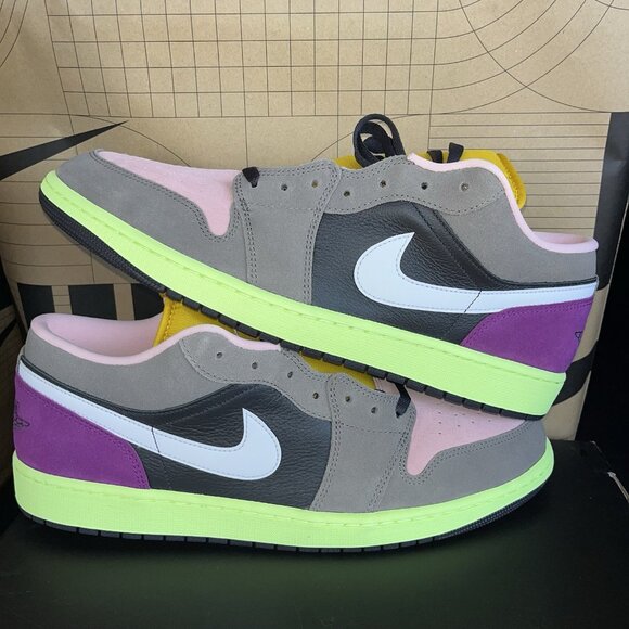 NEW Nike Air Jordan 1 SE Low Tokyo Bio Hack Black Purple Pink HQ2010 005 Size 16 - Picture 1 of 7